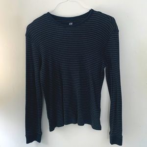 H&M Grey Striped Long-Sleeve Shirt